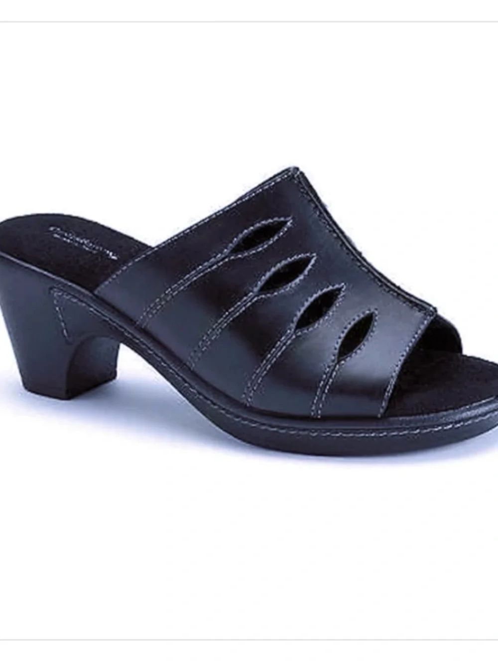 Croft & Barrow Aliana Slide Cut Out Open Toe Slip On Heel Sandal